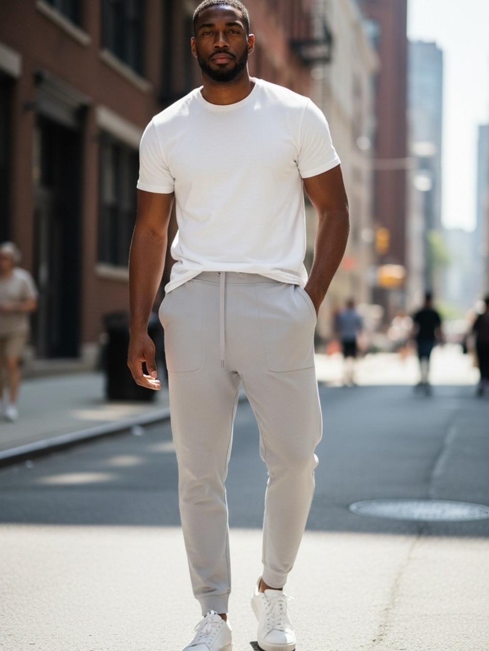 lululemon athletica Men's Light Gray Slim Joggers